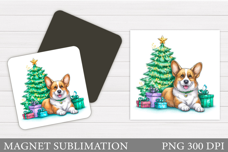 Christmas Dog Magnet Design. Christmas Magnet Sublimation