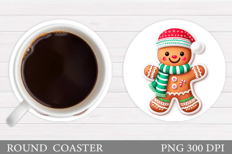 Gingerbread Coaster Design. Christmas Coaster Sublimation