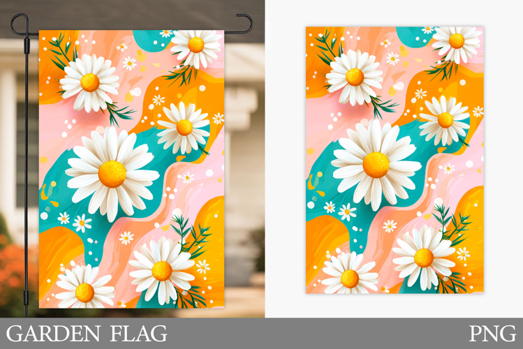 Daisy Flowers Garden Flag. Floral Garden Flag Sublimation
