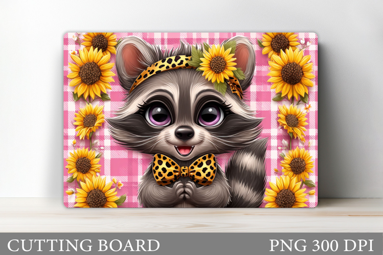 Cute Raccoon Cutting Board. Cute Raccoon Sublimation