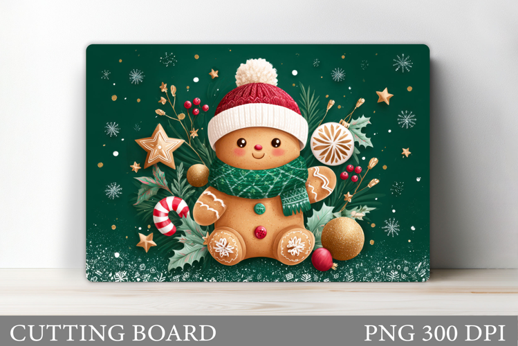 Christmas Cutting Board Design. Gingerbread Cutting Board