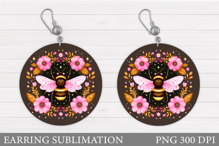 Bee Earring Design. Bee Sublimation