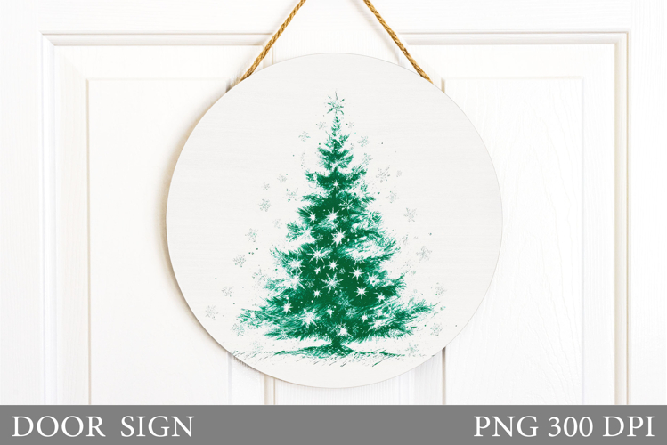 Christmas Tree Door Sign. Christmas Door Sign Design