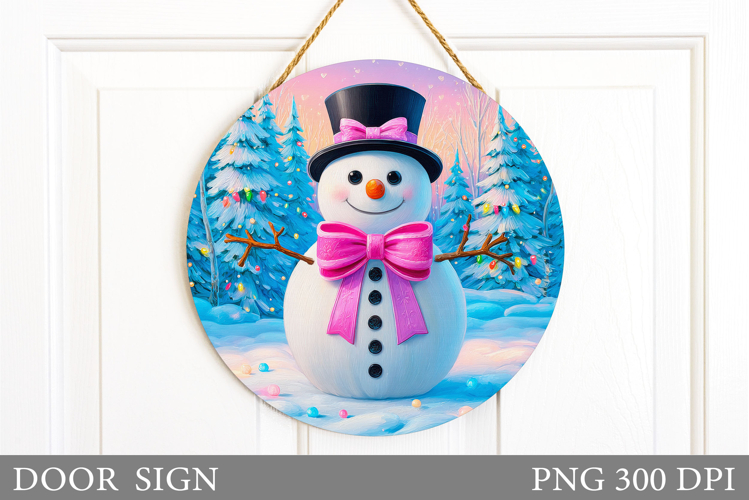 Christmas Snowman Door Sign. Christmas Door Sign Design