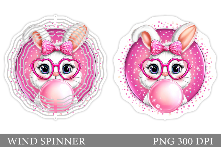Cute Bunny Wind Spinner. Cute Bunny Sublimation