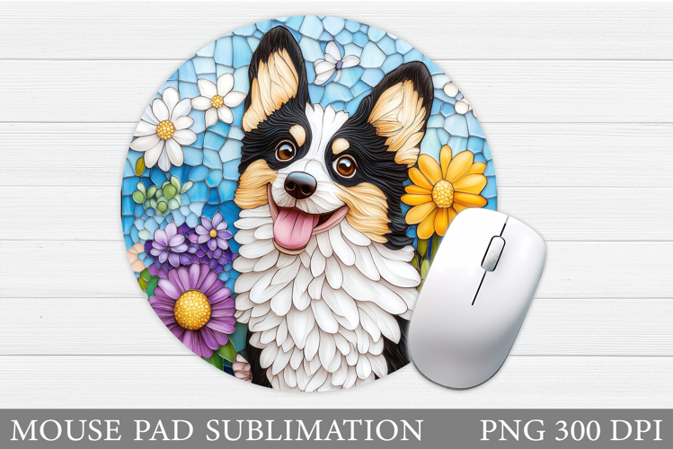 Cute Dog Mouse Pad Sublimation. Dog Flowers Mouse Pad Design