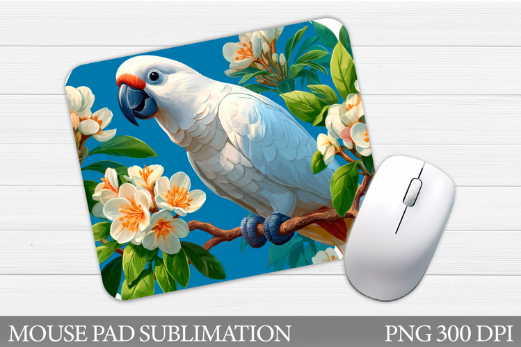 Parrot Mouse Pad Design. Parrot Flower Mouse Pad Sublimation