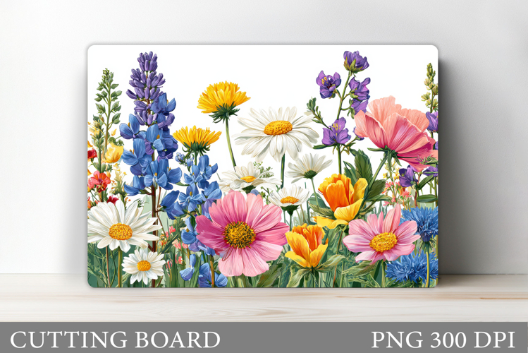 Wildflowers Cutting Board. Flowers Cutting Board Sublimation