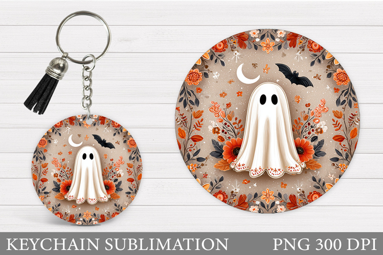 Halloween Ghost Keychain. Halloween Keychain Sublimation