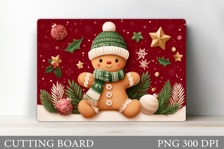 Christmas Cutting Board Design. Gingerbread Cutting Board example image 1