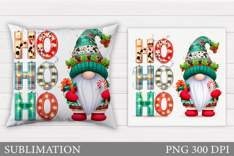 Christmas Gnome Pillow Design. Christmas Pillow Sublimation example image 1