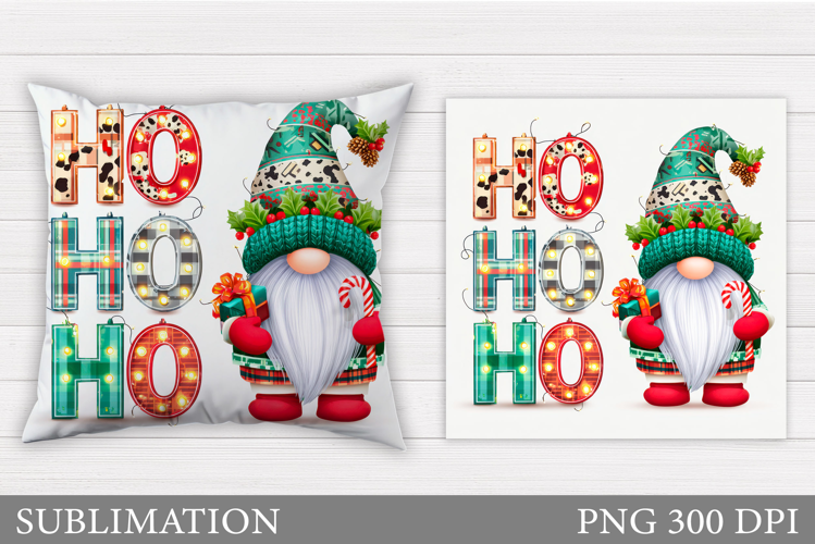 Christmas Gnome Pillow Design. Christmas Pillow Sublimation