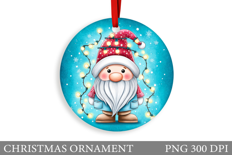 Gnome Christmas Ornament. Christmas Ornament Sublimation