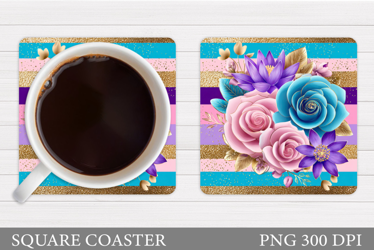 Roses Coaster Design. Rose Coaster Sublimation