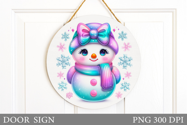Christmas Snowman Door Sign. Christmas Door Sign Design