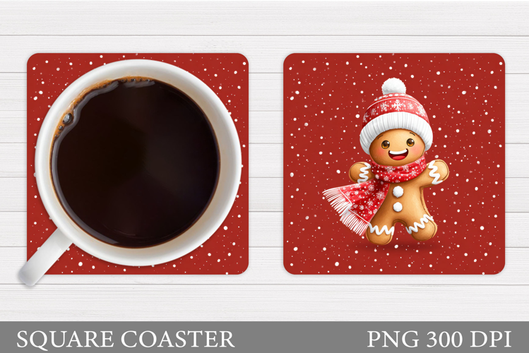 Gingerbread Coaster Design. Christmas Coaster Sublimation