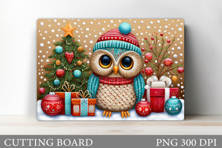 Christmas Owl Cutting Board. Christmas Cutting Board