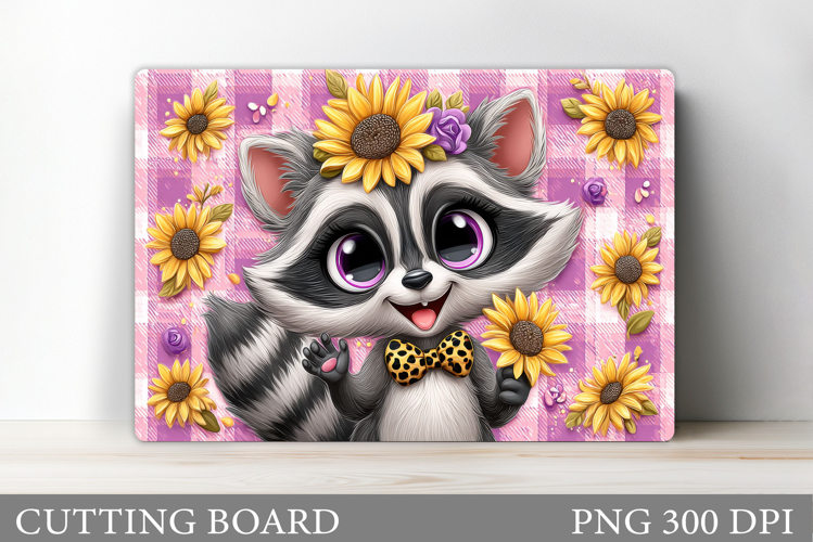 Cute Raccoon Cutting Board. Cute Raccoon Sublimation
