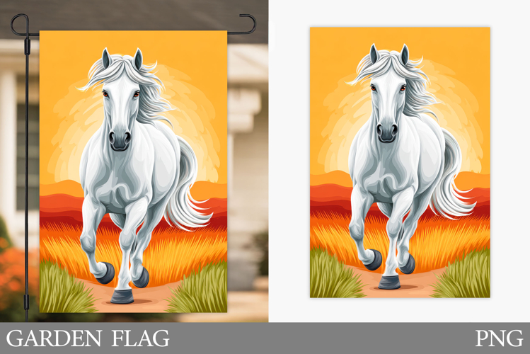 Horse Garden Flag Design. Horse Sublimation
