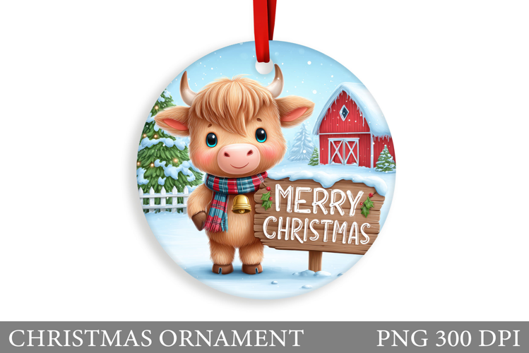 Cute Cow Christmas Ornament. Christmas Ornament Design