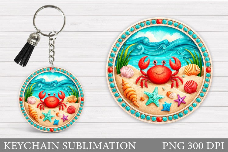 Crab Keychain Design. Crab Sublimation