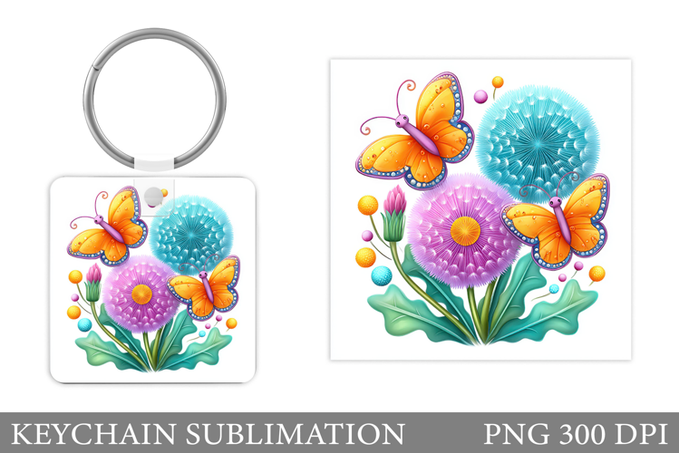 Butterflies Keychain Design. Butterflies Sublimation