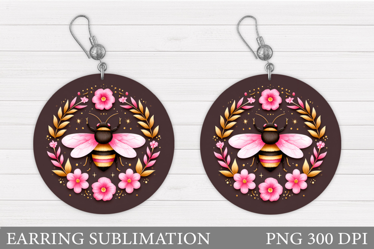 Bee Earring Design. Bee Sublimation
