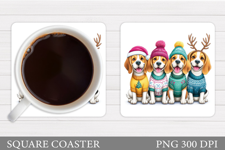 Christmas Dog Coaster Sublimation. Christmas Coaster Design