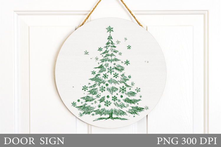 Christmas Tree Door Sign. Christmas Door Sign Design