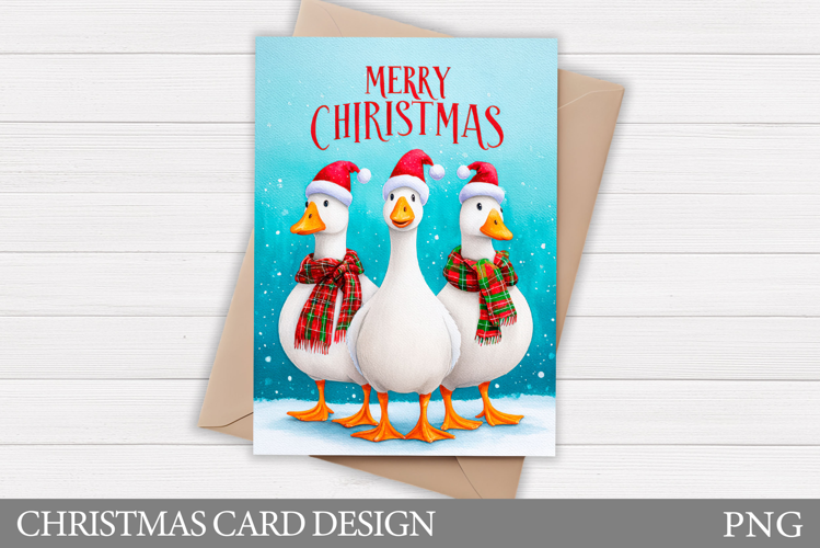 Christmas Goose Card Design. Christmas Card Printable