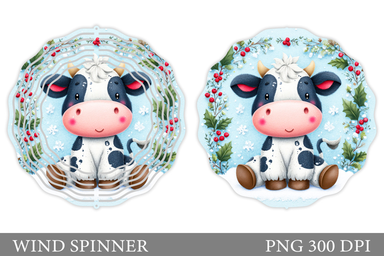Christmas Cow Wind Spinner. Christmas Wind Spinner Design