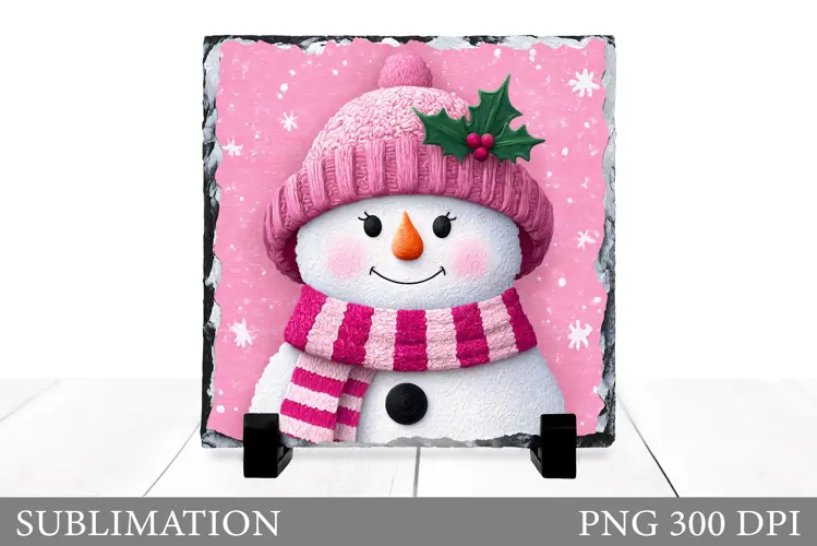 Snowman Slate Design. Cute Snowman Sublimation
