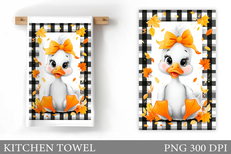 Fall Goose Kitchen Towel. Fall Kitchen Towel Sublimation