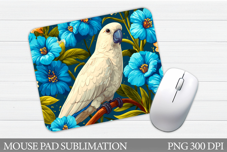 Parrot Mouse Pad Design. Parrot Flower Mouse Pad Sublimation