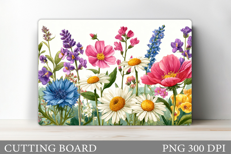 Wildflowers Cutting Board. Flowers Cutting Board Sublimation