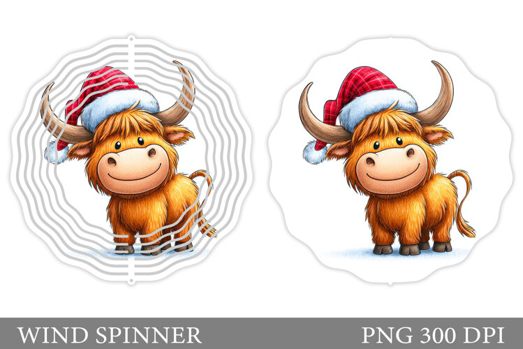 Christmas Cow Wind Spinner. Christmas Wind Spinner Design example image 1