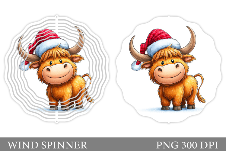 Christmas Cow Wind Spinner. Christmas Wind Spinner Design