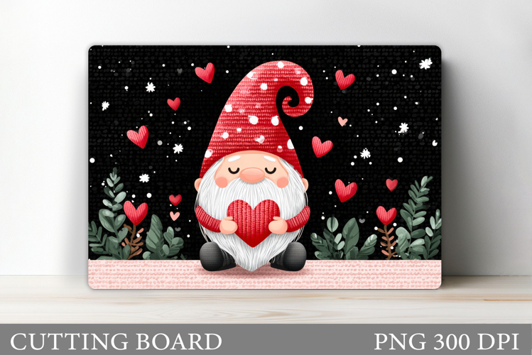 Valentines Gnome Cutting Board. Valentines Cutting Board