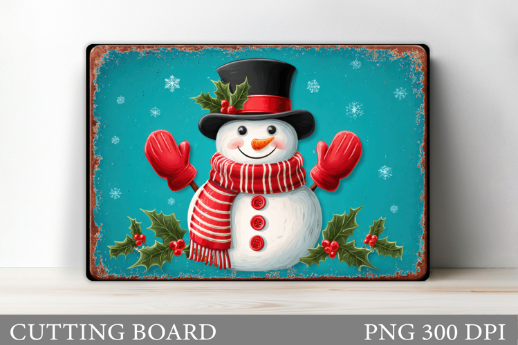 Cute Snowman Cutting Board. Christmas Cutting Board Design