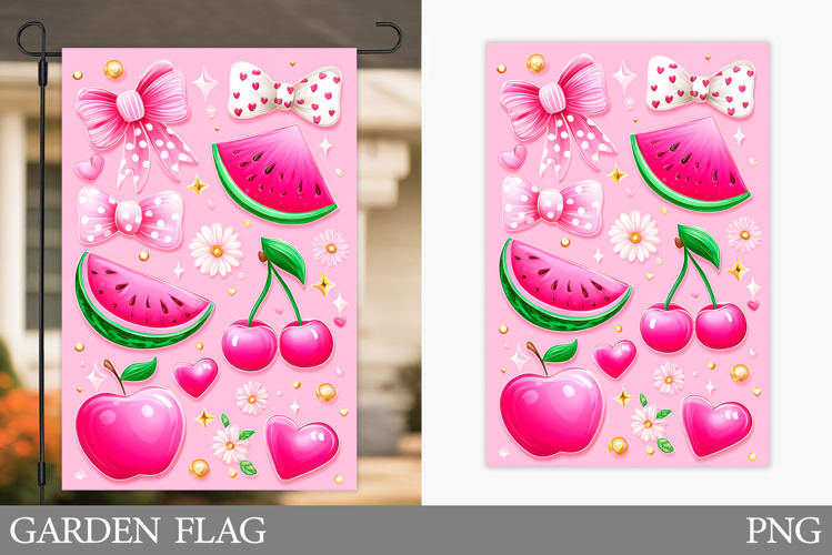 Fruits Garden Flag Design. Summer Garden Flag Sublimation