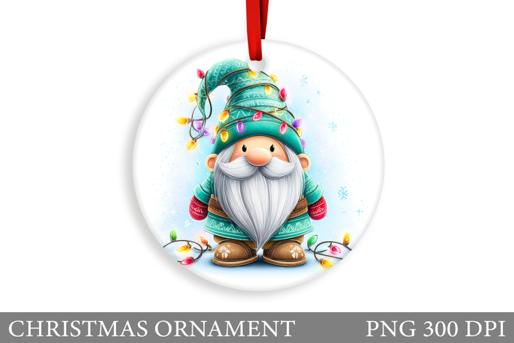 Gnome Christmas Ornament. Christmas Ornament Sublimation