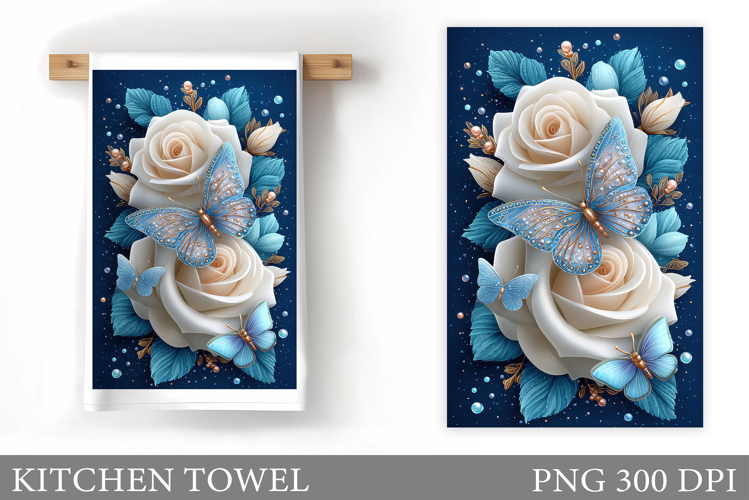 Butterfly Kitchen Towel Design. Butterfly Sublimation