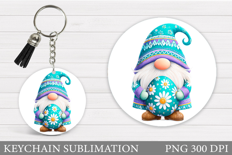 Easter Gnome Keychain Design. Easter Keychain Sublimation