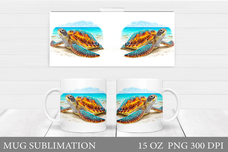 Sea Turtle Mug Sublimation. Sea Turtle Mug Wrap Design