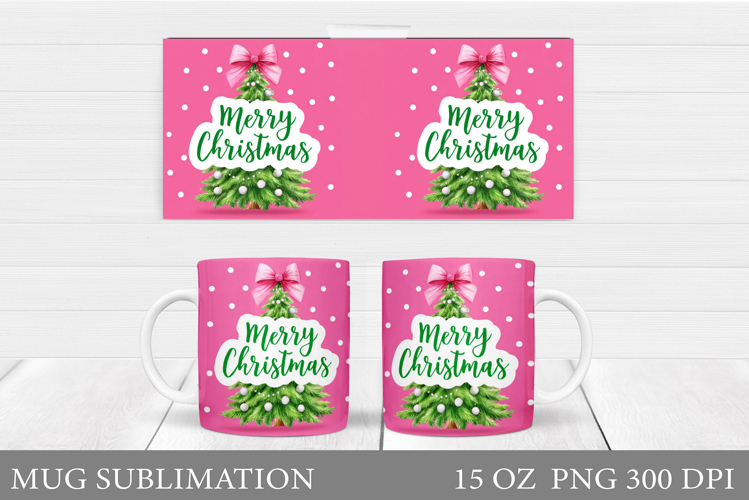 Christmas Tree Mug Design. Christmas Mug Sublimation