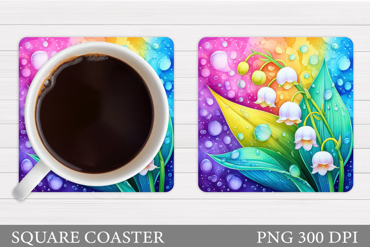 Floral Coaster Design. Flowers Coaster Sublimation