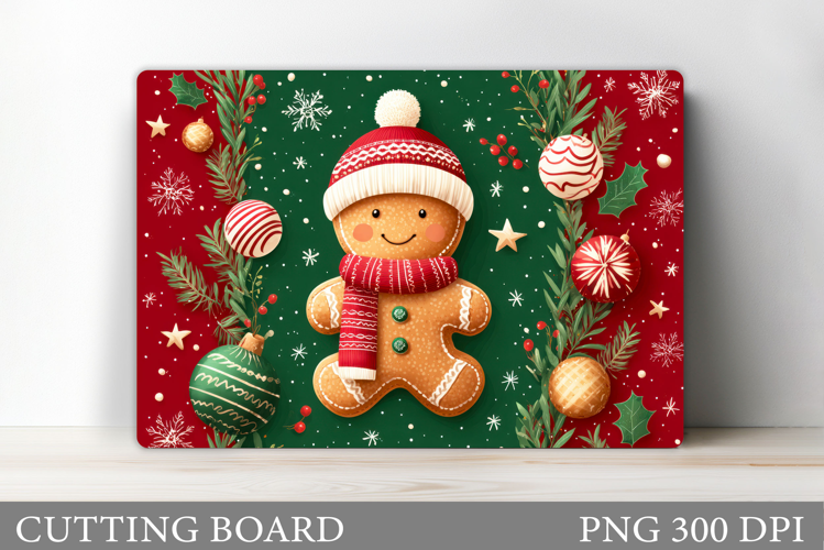 Christmas Cutting Board Design. Gingerbread Cutting Board