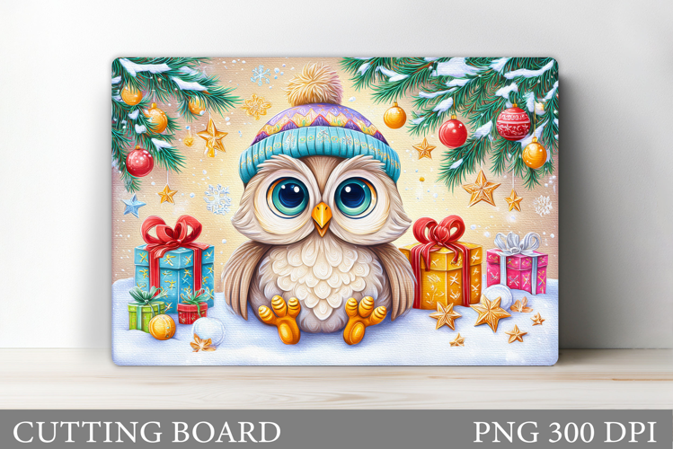 Christmas Owl Cutting Board. Christmas Cutting Board