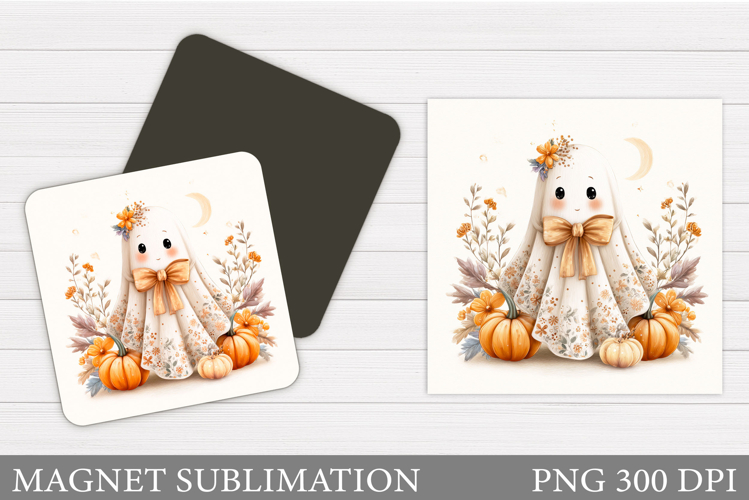 Halloween Ghost Magnet Design. Cute Ghost Sublimation