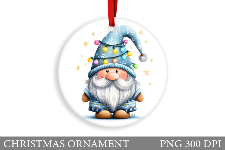 Gnome Christmas Ornament. Christmas Ornament Sublimation